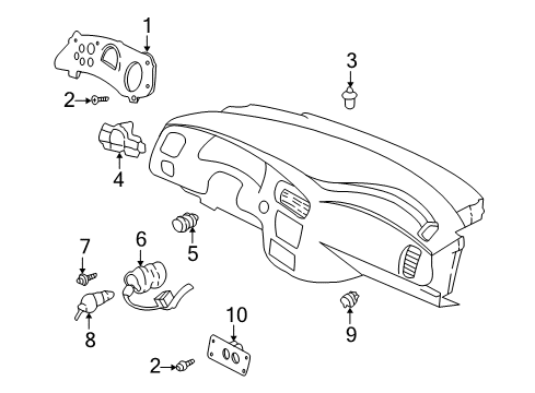 2005 Chevrolet Impala Cluster & Switches Cluster Diagram for 10306209