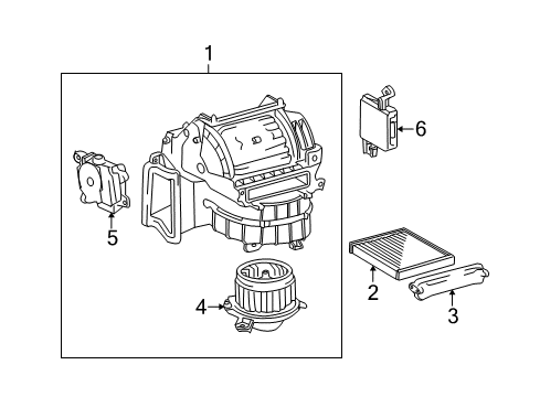 2011 Toyota Highlander Air Conditioner Blower Assembly Diagram for 87130-48250