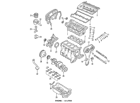 1993 Mercury Capri Clutch & Flywheel Release Bearing Diagram for FOJY-7548-A