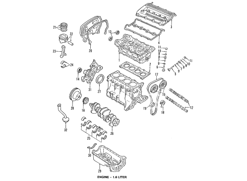 1993 Mercury Capri Clutch & Flywheel Disc Diagram for FOJY7550A