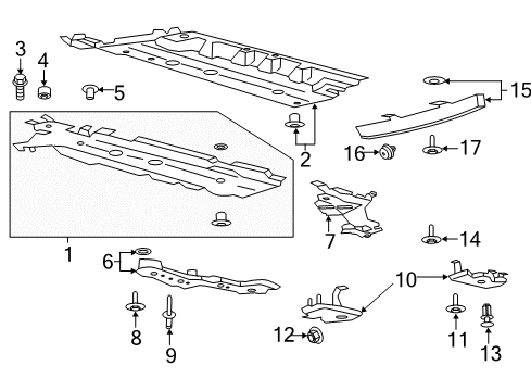 2017 Lincoln Continental Pillars, Rocker & Floor - Under Cover & Splash Shields Deflector Bolt Diagram for -W705583-S442