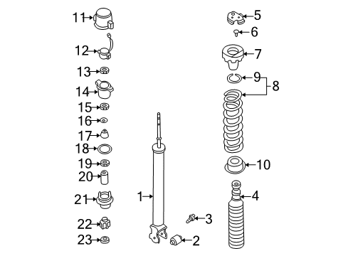 2002 Infiniti Q45 Shocks & Components - Rear Bolt Diagram for 56280-AQ00A