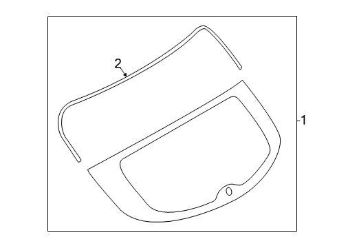 2019 Infiniti QX50 Lift Gate - Glass & Hardware Glass-Back Door Window Diagram for 90300-5NA0A