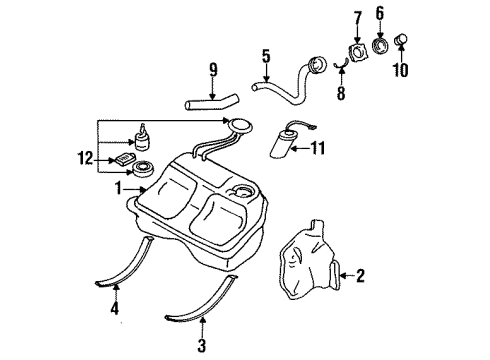 1989 Nissan Sentra Senders Fuel Pump Assembly Diagram for 17040-85A00