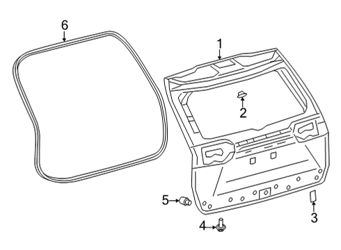 2022 Toyota Corolla Cross Gate & Hardware Lift Gate Grommet Diagram for 85373-0A010