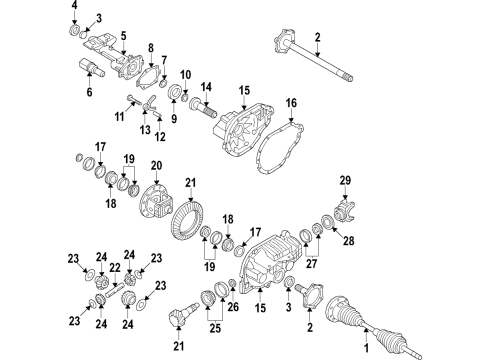 2016 Chevrolet Tahoe Front Axle, Axle Shafts & Joints, Differential, Drive Axles, Propeller Shaft Actuator Asm-Front Drive Axle Diagram for 22876132