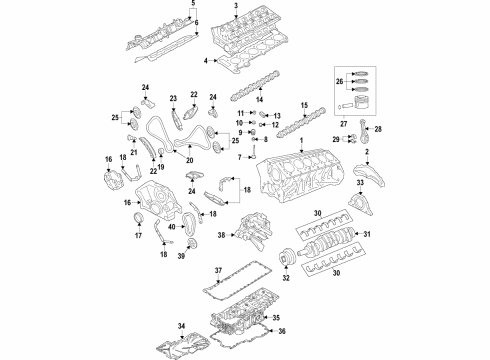 2020 BMW M760i xDrive Engine Parts, Mounts, Cylinder Head & Valves, Camshaft & Timing, Variable Valve Timing, Oil Cooler, Oil Pan, Oil Pump, Crankshaft & Bearings, Pistons, Rings & Bearings Oil Pan Gasket Diagram for 11138623613