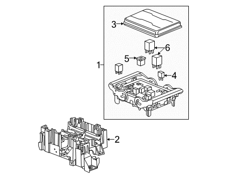 2016 Chevrolet Suburban Fuse & Relay Mount Bracket Diagram for 23200659