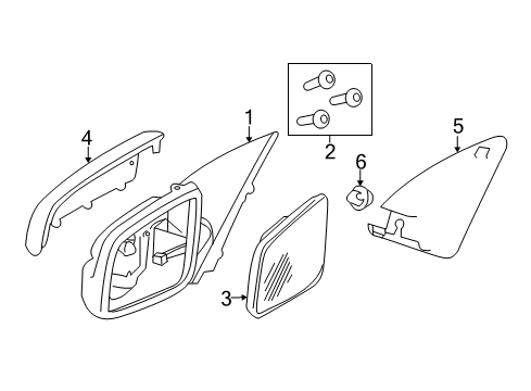 2016 Chevrolet SS Outside Mirrors Mirror Cover Diagram for 92193905