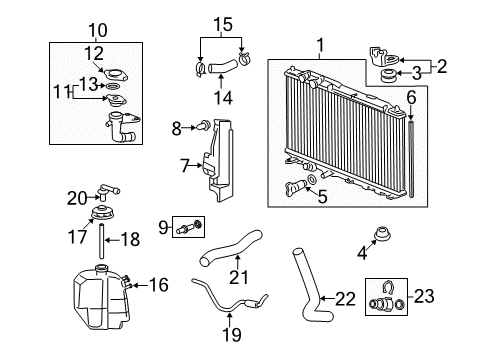 2009 Honda Civic Radiator & Components Seal Diagram for 19013-RNA-J01