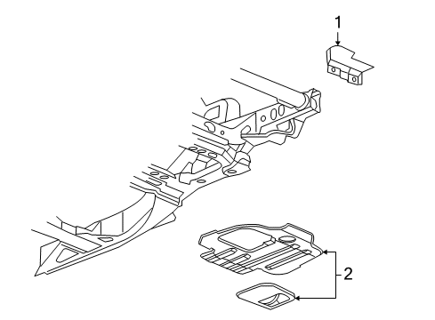 2008 Saab 9-7x Splash Shields Lower Shield Diagram for 15848242