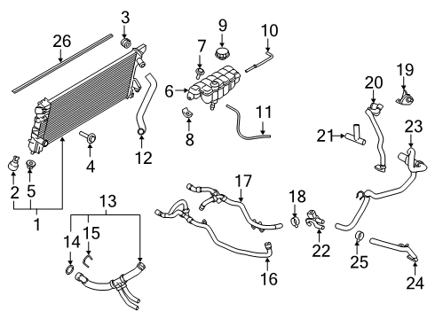 2018 Ford Expedition Radiator & Components Lower Hose Diagram for HL3Z-8286-B