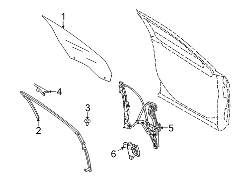 2015 Ford Taurus Front Door Run Channel Diagram for AG1Z-5421596-C