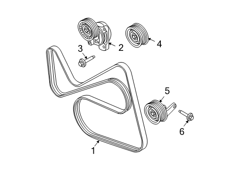 2010 Ford Fusion Belts & Pulleys Water Pump Belt Diagram for 7T4Z-8620-A