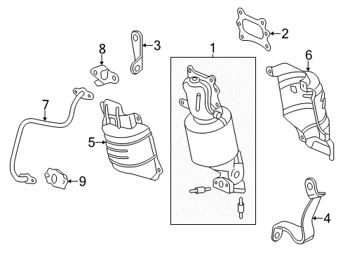 2019 Acura MDX EGR System Cover B, Rear Primary Converter Diagram for 18123-5WS-A00