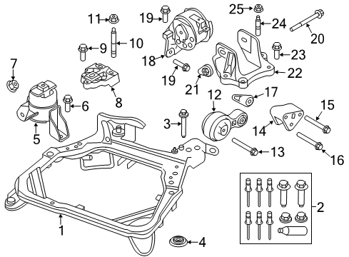 2011 Ford Fusion Engine & Trans Mounting Transmission Mount Bracket Diagram for 9E5Z-6031-A