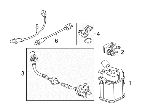 2015 Buick Encore Emission Components PCV Valve Diagram for 90573622