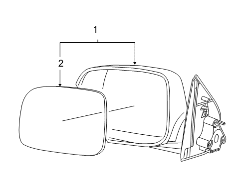 2009 Chevrolet Colorado Outside Mirrors Mirror Assembly Diagram for 25954869