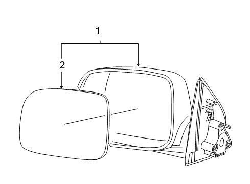 2005 Chevrolet Colorado Outside Mirrors Mirror Glass Diagram for 88987572