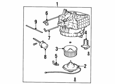 1997 Hyundai Elantra Blower Motor & Fan Blower Unit Diagram for 97100-29001