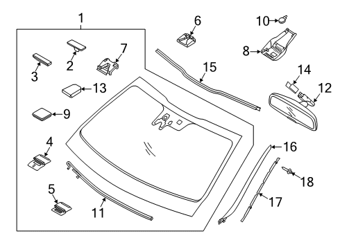 2018 Kia Cadenza Wiper & Washer Components Cover-Rear View Inside Diagram for 851303R000