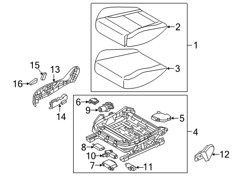 2019 Kia Stinger Power Seats Cushion Assembly-Front Seat Diagram for 88200J5100CKX