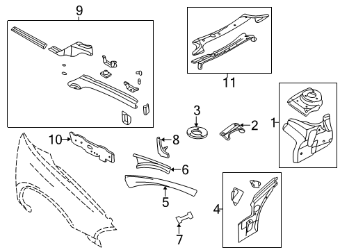 1999 Chrysler 300M Structural Components & Rails Plate-Suspension Diagram for 4580192