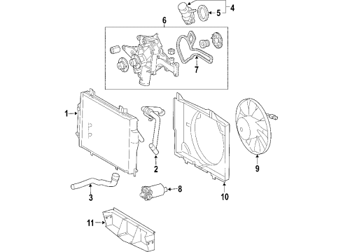 2006 Chrysler Crossfire Cooling System, Radiator, Water Pump, Cooling Fan Hose-Radiator Inlet Diagram for 5135374AA