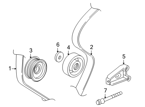 2004 Honda Insight Belts & Pulleys Belt, Water Pump Diagram for 19230-PHM-506