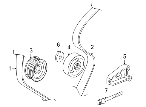 2006 Honda Insight Belts & Pulleys Belt, Compressor Diagram for 38920-PHM-505