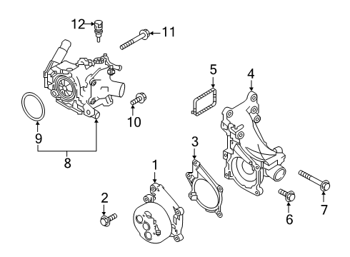 2019 Nissan Altima Powertrain Control Thermostat Housing Diagram for 11061-5NA0A