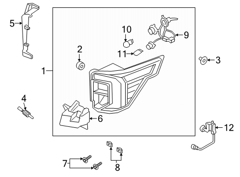 2021 Ford Police Interceptor Utility Tail Lamps Tail Lamp Assembly Diagram for LB5Z-13404-H