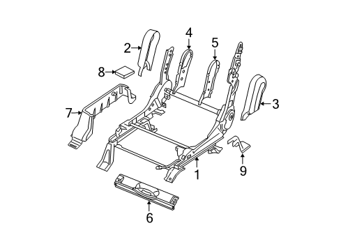 2014 Nissan Frontier Tracks & Components Cover-Seat Slide Diagram for 87507-EA00A