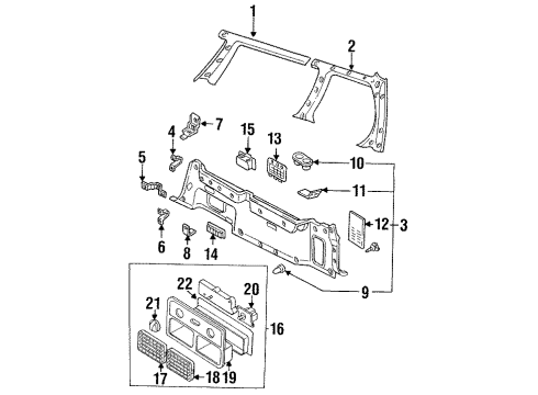 1995 Nissan Quest Auxiliary Heater & A/C Switch Assembly Fan, Rear Heater Diagram for 27663-0B000