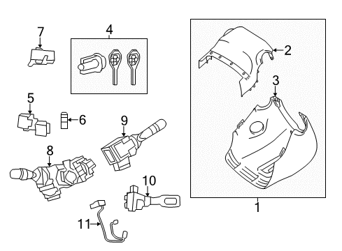 2015 Toyota RAV4 Shroud, Switches & Levers Cruise Switch Wire Diagram for 84633-0E040
