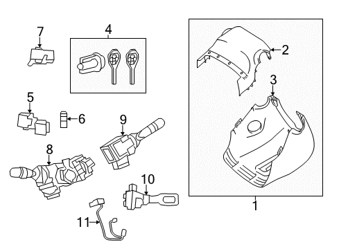 2013 Toyota RAV4 Switches Column Cover Diagram for 45286-42920-C0