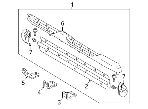 2007 Ford Escape Exterior Trim - Pillars, Rocker & Floor Cover Assembly Diagram for YL8Z-16N454-AAA
