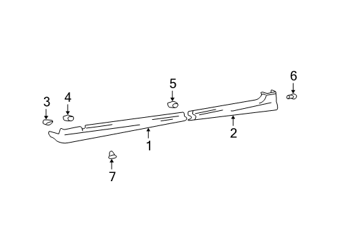 1999 Hyundai Sonata Exterior Trim - Pillars, Rocker & Floor Moulding Assembly-Side Sill Front, RH Diagram for 87761-38000