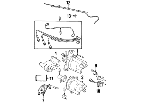 1996 Geo Metro Fuel Injection Throttle Body Assembly (W/ Tbi) Diagram for 96063614