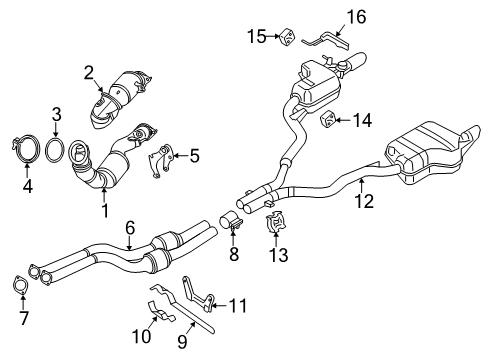 2014 BMW Z4 Exhaust Components Exchange Catalytic Converter Close Diagram for 18307647040