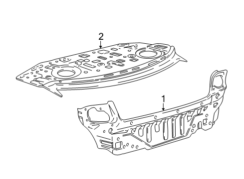 2001 Hyundai Accent Rear Body Panel Assembly-Rear Package Tray Diagram for 69300-25300