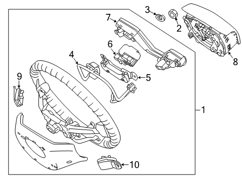 2016 Kia K900 Steering Column & Wheel, Steering Gear & Linkage Switch Assembly-Rear Remote Diagram for 967203T200