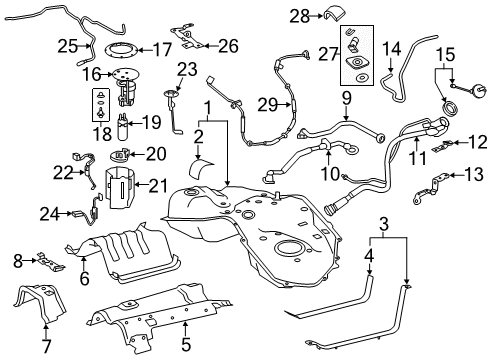 2018 Lexus LS500h Fuel Supply Fuel Pump Sub-Assembly Diagram for 23101-31110