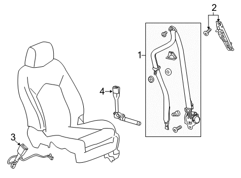 2016 Buick Envision Front Seat Belts Tensioner Kit, Passenger Seat Belt (Retractor Side) *Black Diagram for 19352804