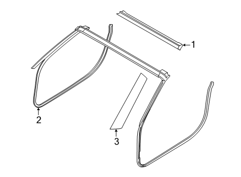 2020 BMW Z4 Windshield Header & Components, Exterior Trim Clamp Diagram for 51137216838