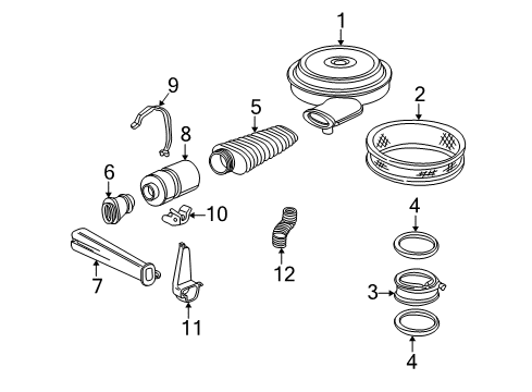 1995 GMC C3500 Filters Resonator Asm-Air Cleaner Diagram for 25099023