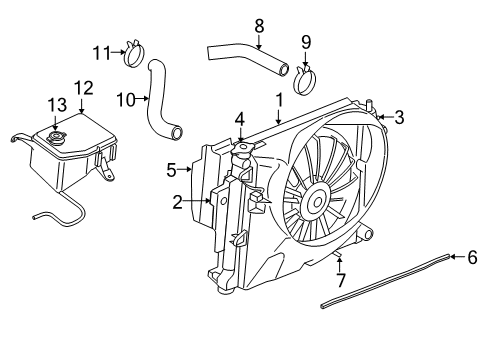 2009 Jeep Commander Radiator & Components Engine Cooling Radiator Diagram for 55116849AC