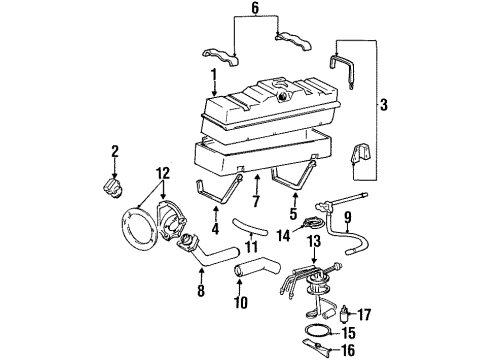 1988 GMC K1500 Senders Sender Kit, Fuel Diagram for 19111411