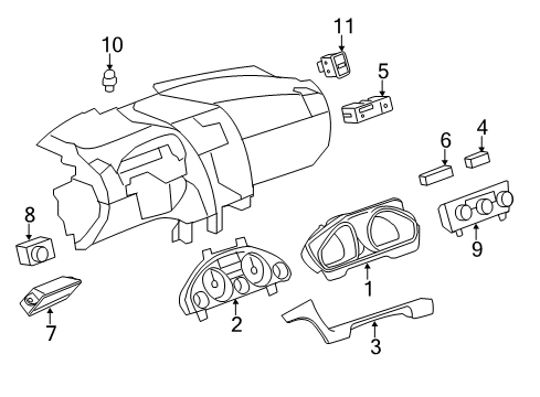 2014 Chevrolet Traverse Cluster & Switches, Instrument Panel Hazard Switch Diagram for 23369962