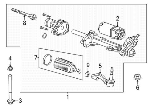 2022 Cadillac CT5 Steering Gear & Linkage Gear Assembly Diagram for 85157055